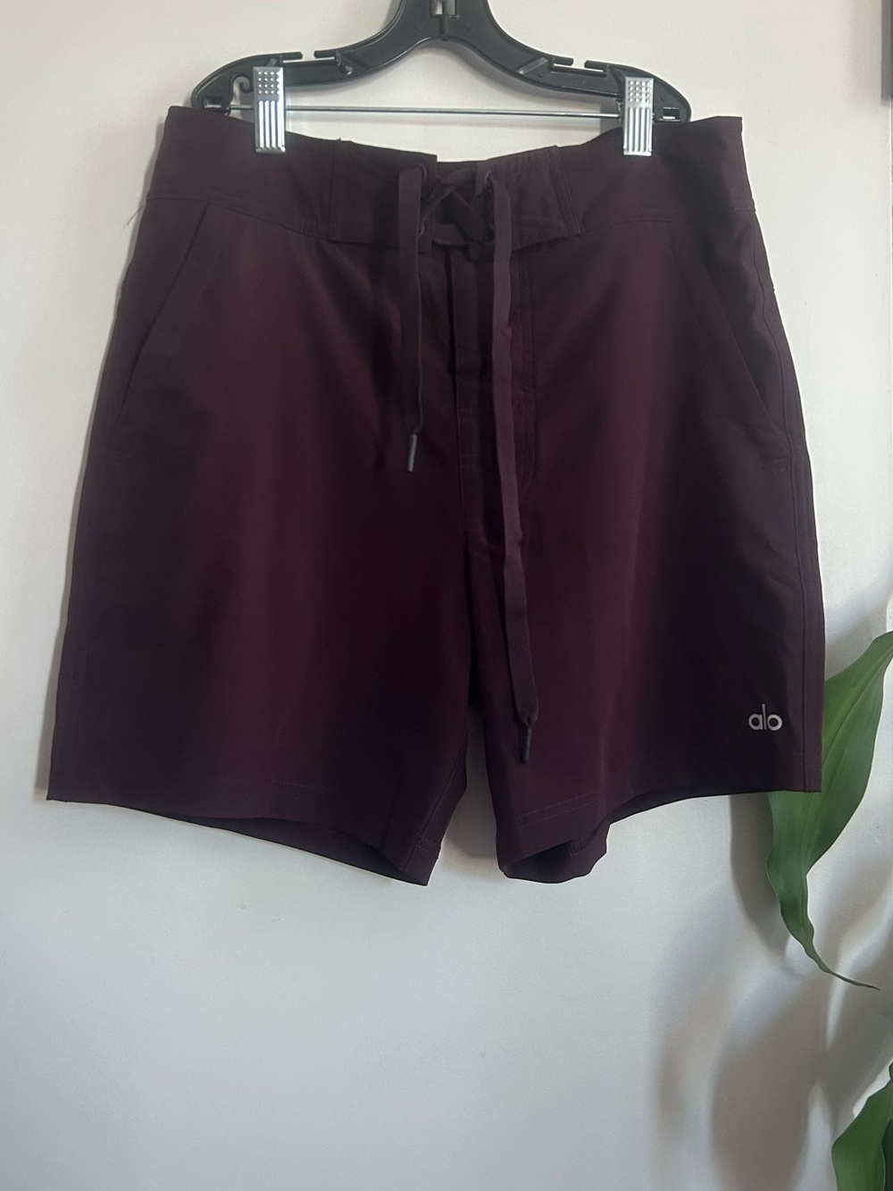 ALO Yoga Men’s Deep Burgundy Drawstring Athletic Shorts